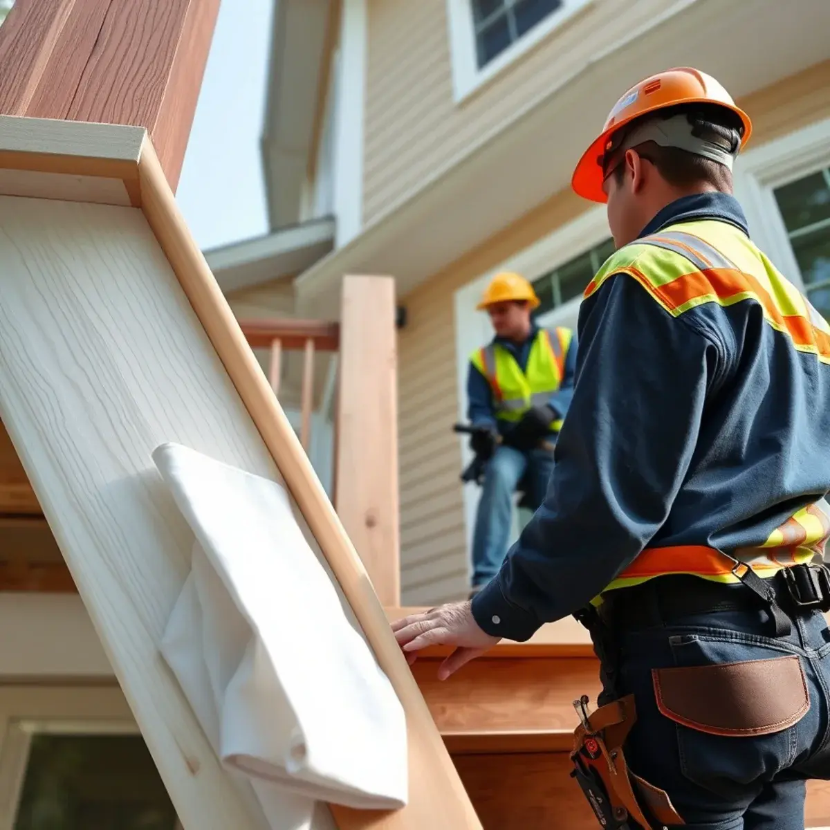 Decks & Exterior Carpentry service in progress for a New York homeowner