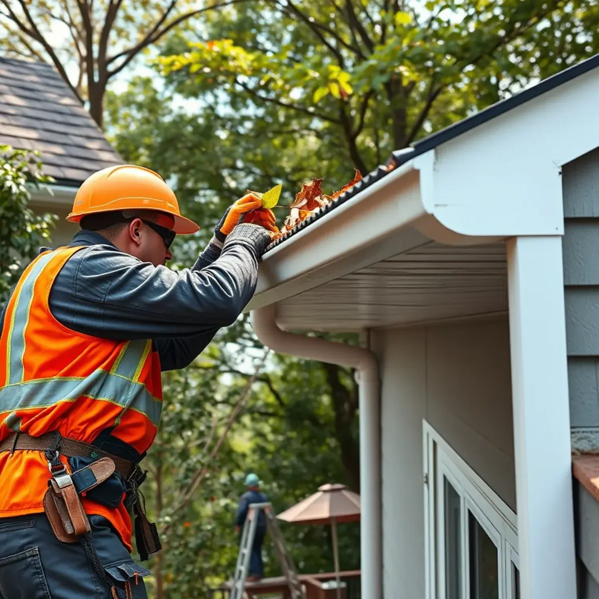 Gutters & Gutter Guards service in progress for a New York homeowner