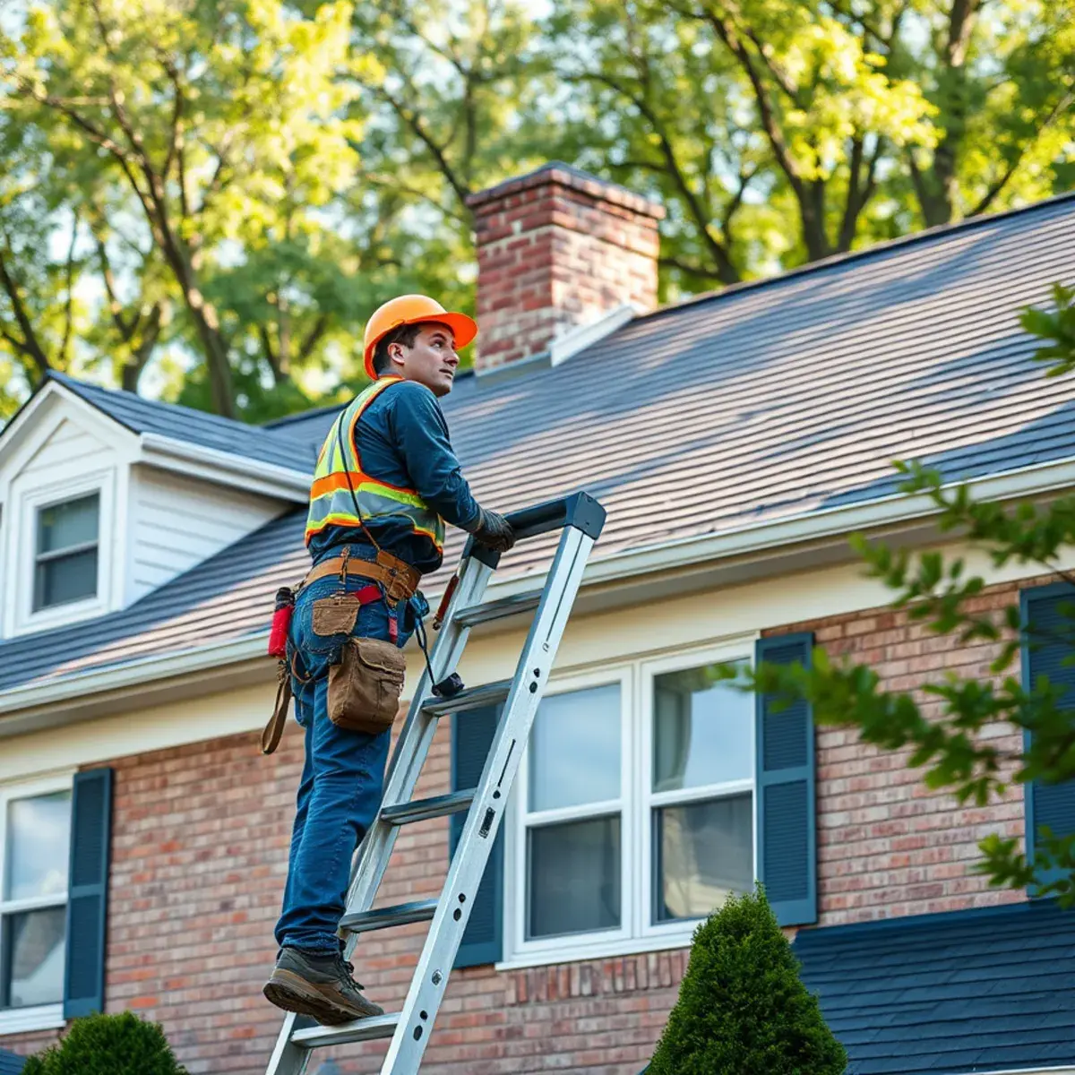 Cuenca roofing contractor inspecting a New City NY home roof