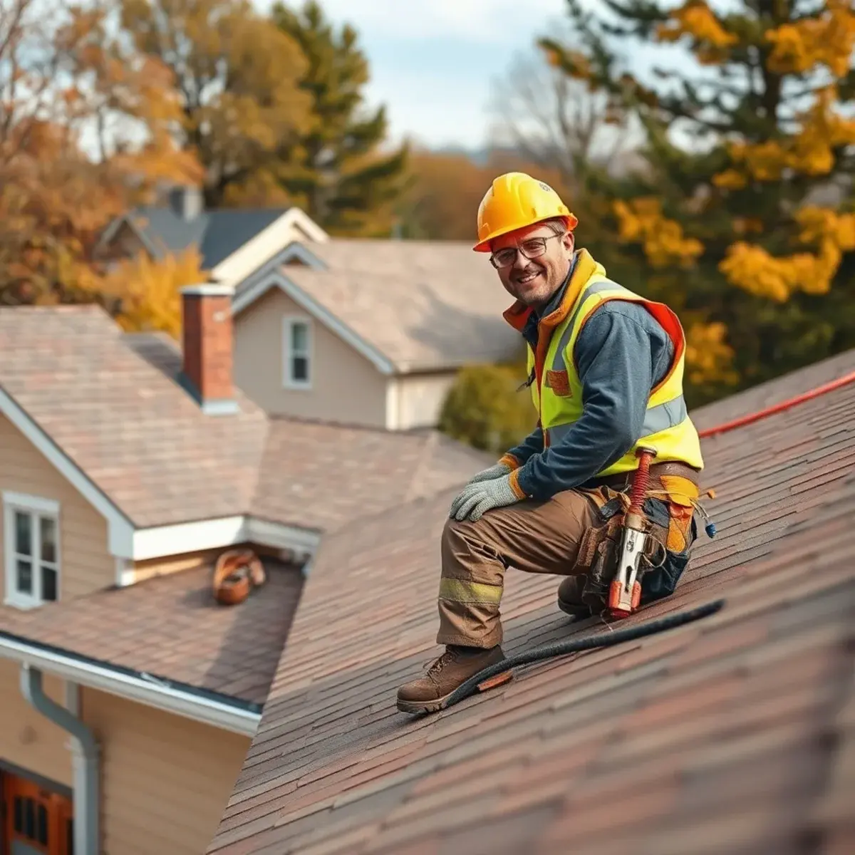 Roofing contractor working on a home in Callicoon, NY