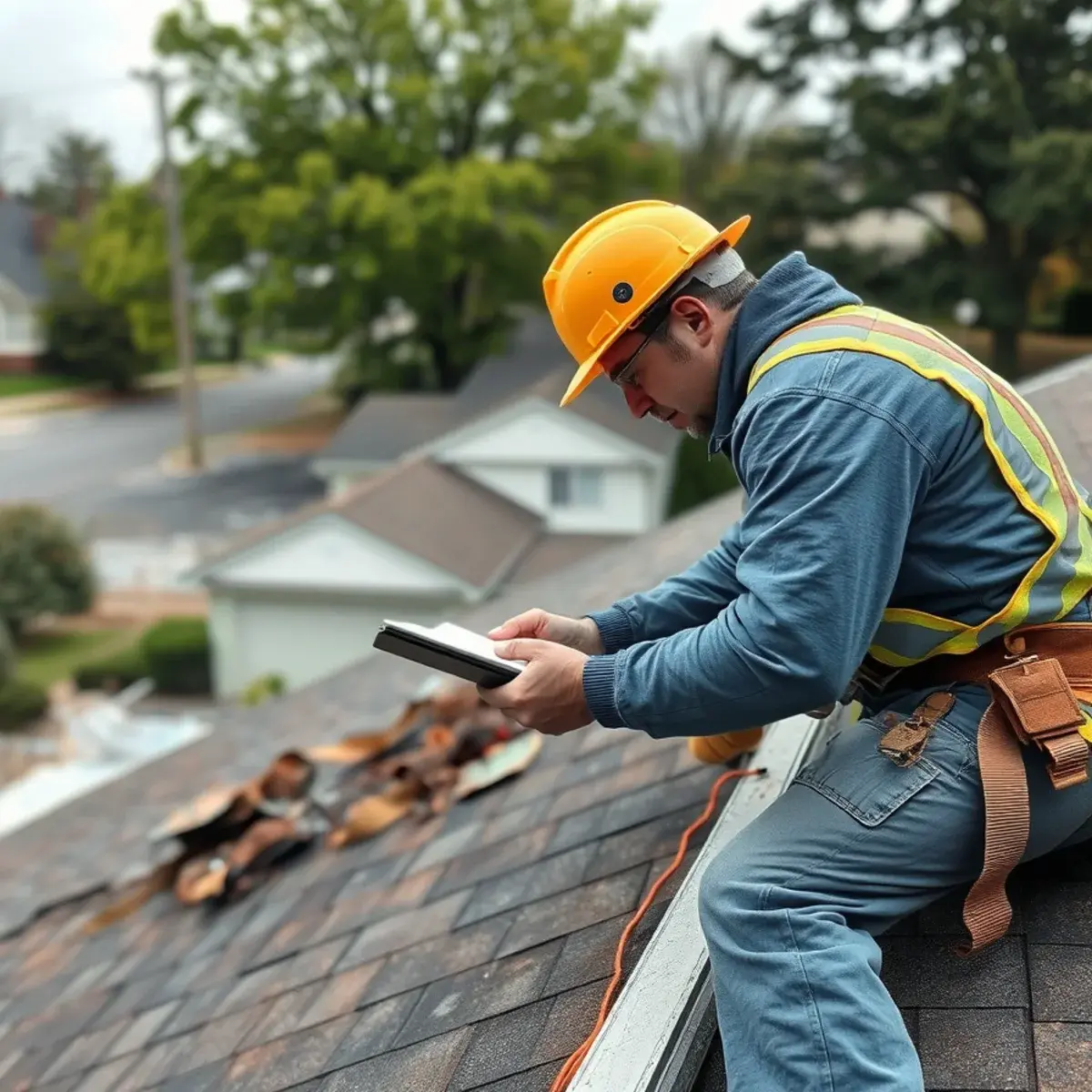 Storm damage roof repair near Centerport, NY