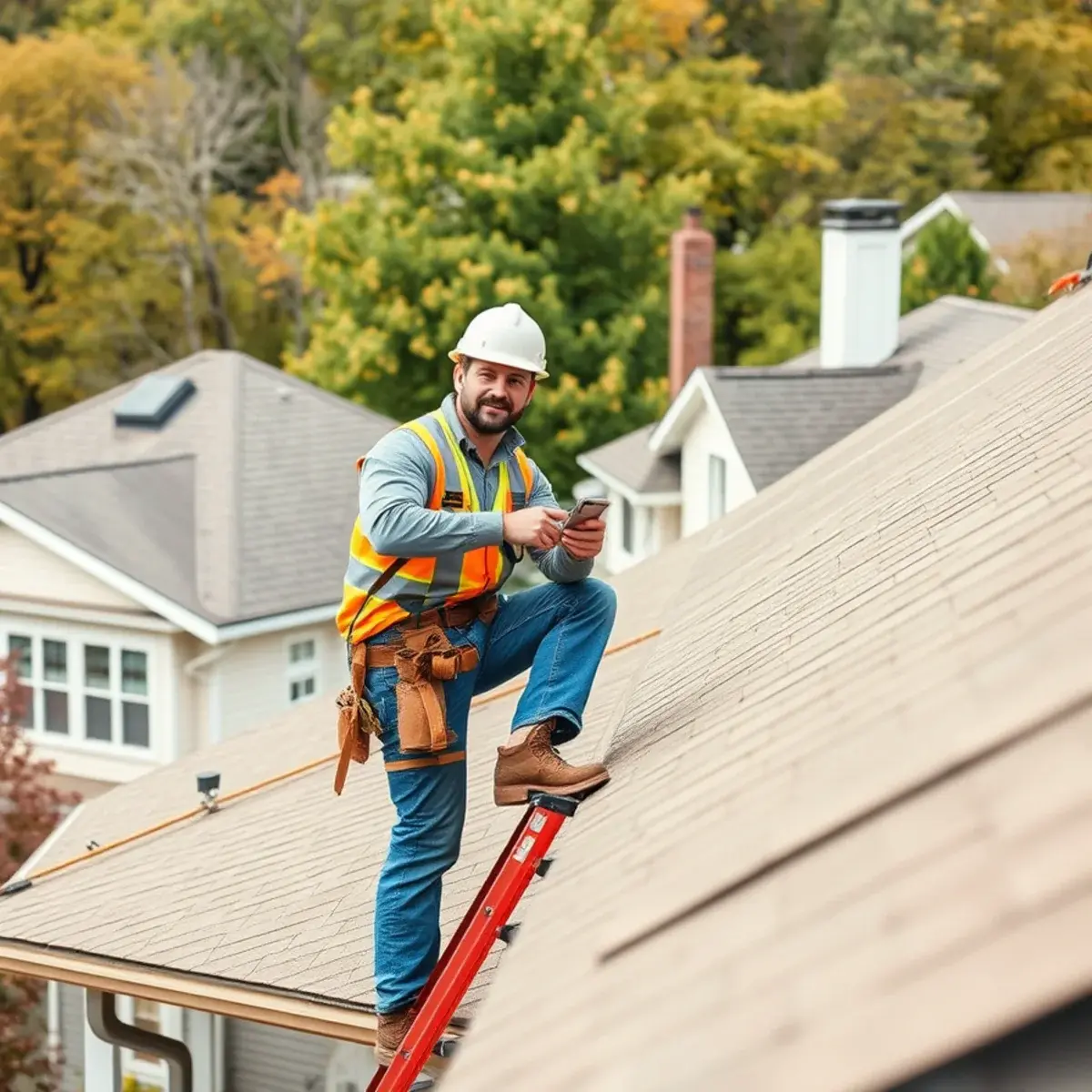 Roofing contractor working on a home in Clinton County, NY