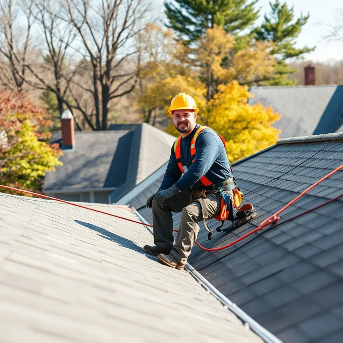Roofing contractor working on a home in Franklin County, NY