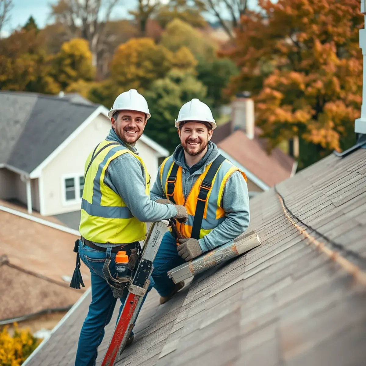 Roofing contractor working on a home in Hornell, NY