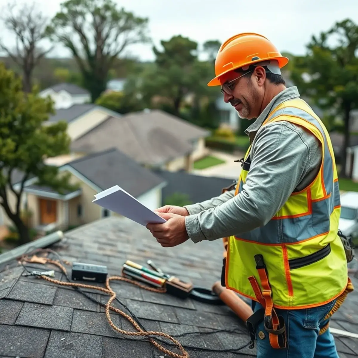 Storm damage roof repair near Islandia, NY