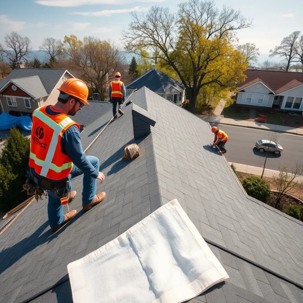 Roof replacement project near Melville, NY