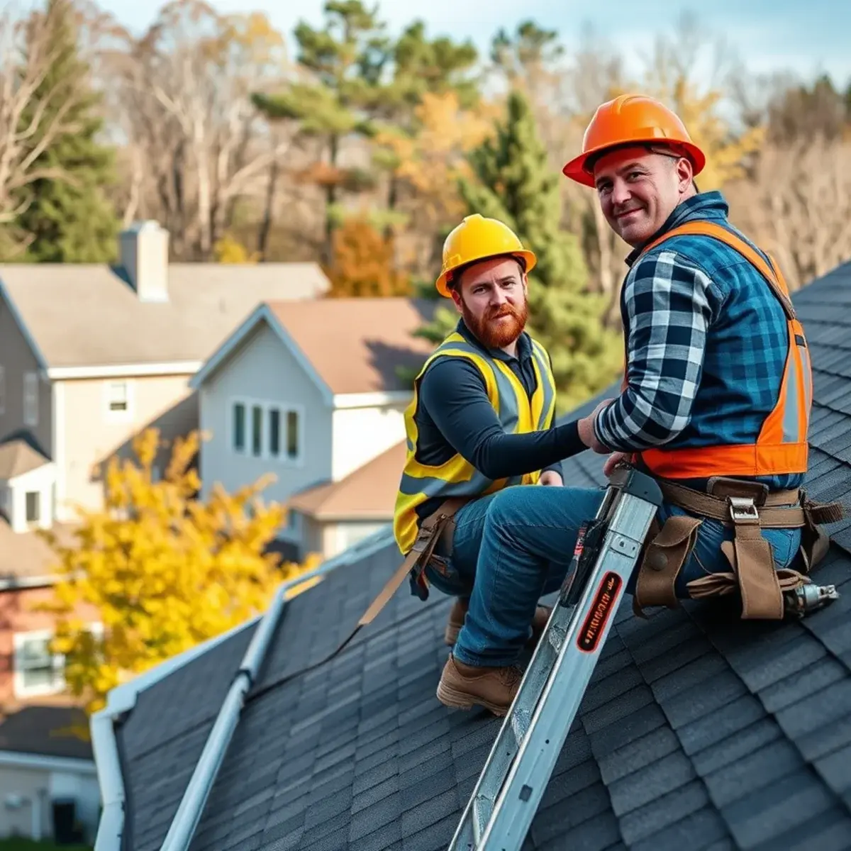 Roofing contractor working on a home in Otsego County, NY