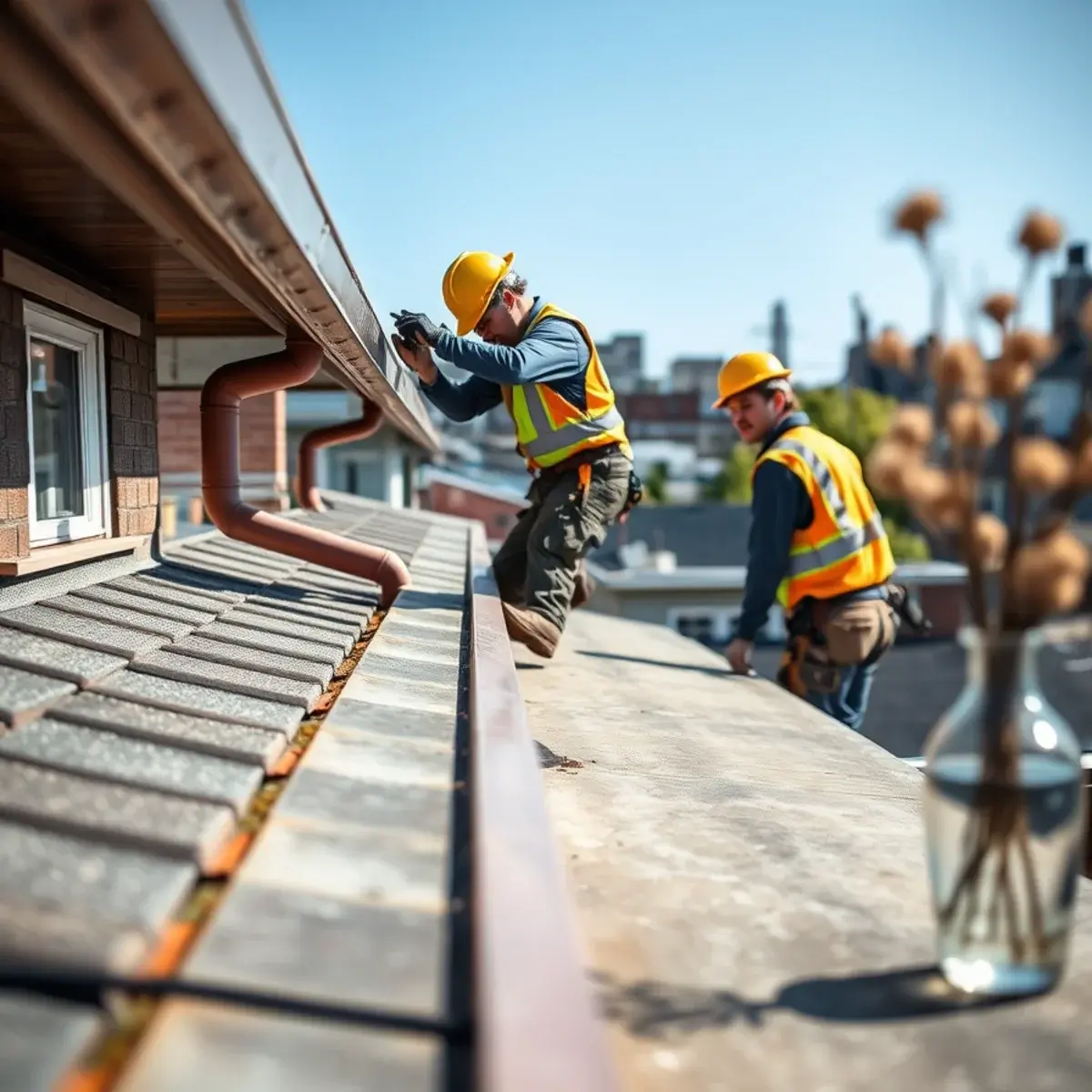 Gutter protection and roof drainage work near Richmond Hill, NY