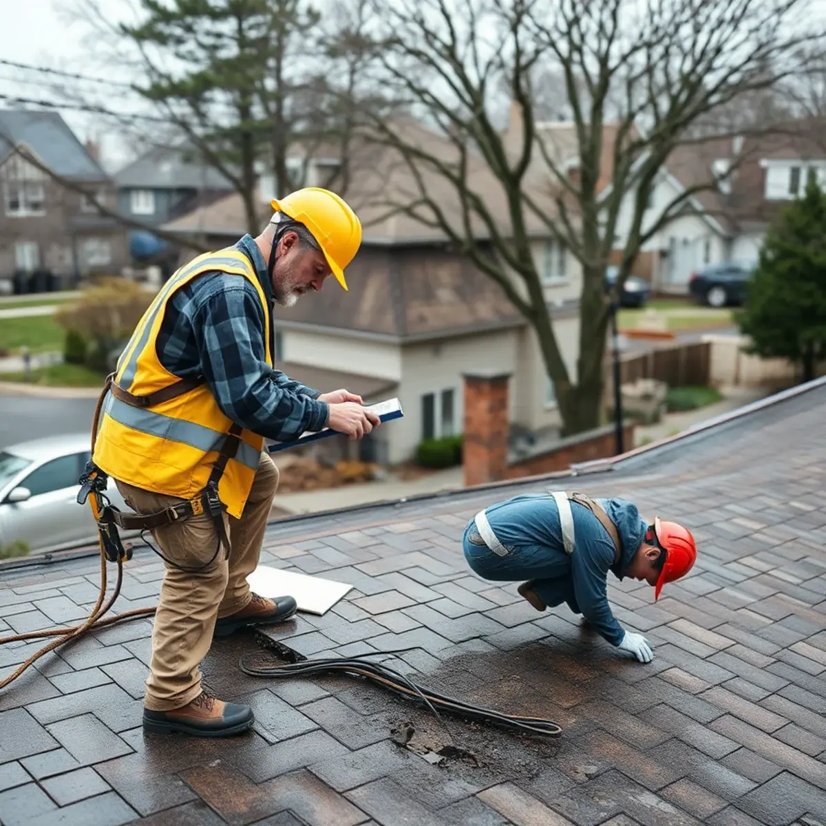Storm damage roof repair near Roslyn, NY