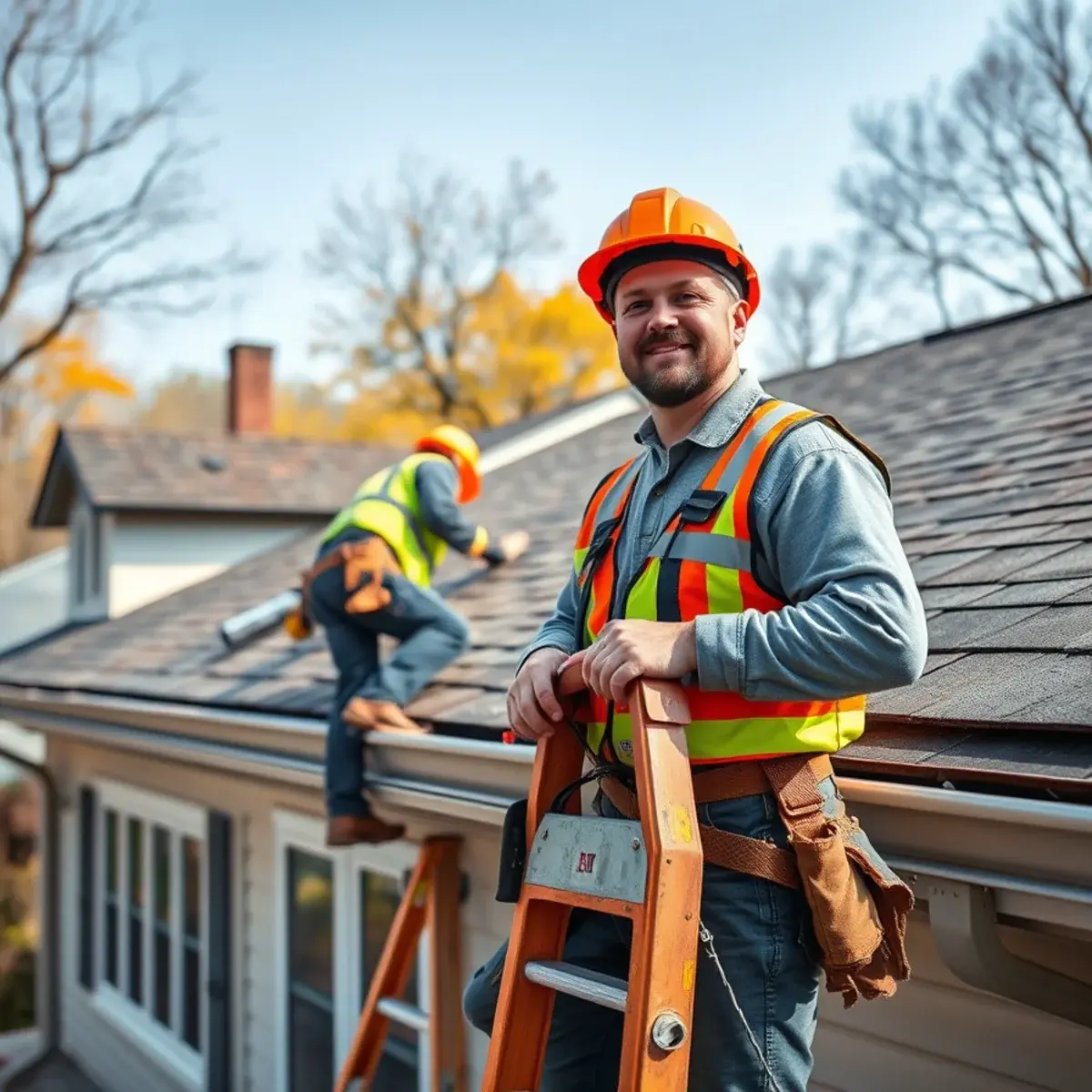 Roofing contractor working on a home in Washington County, NY