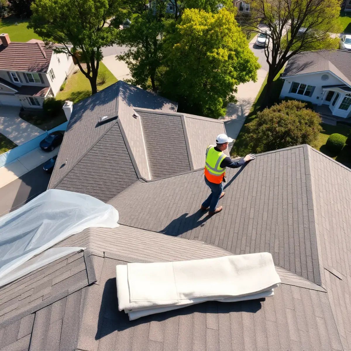 Roof replacement project near Amityville, NY