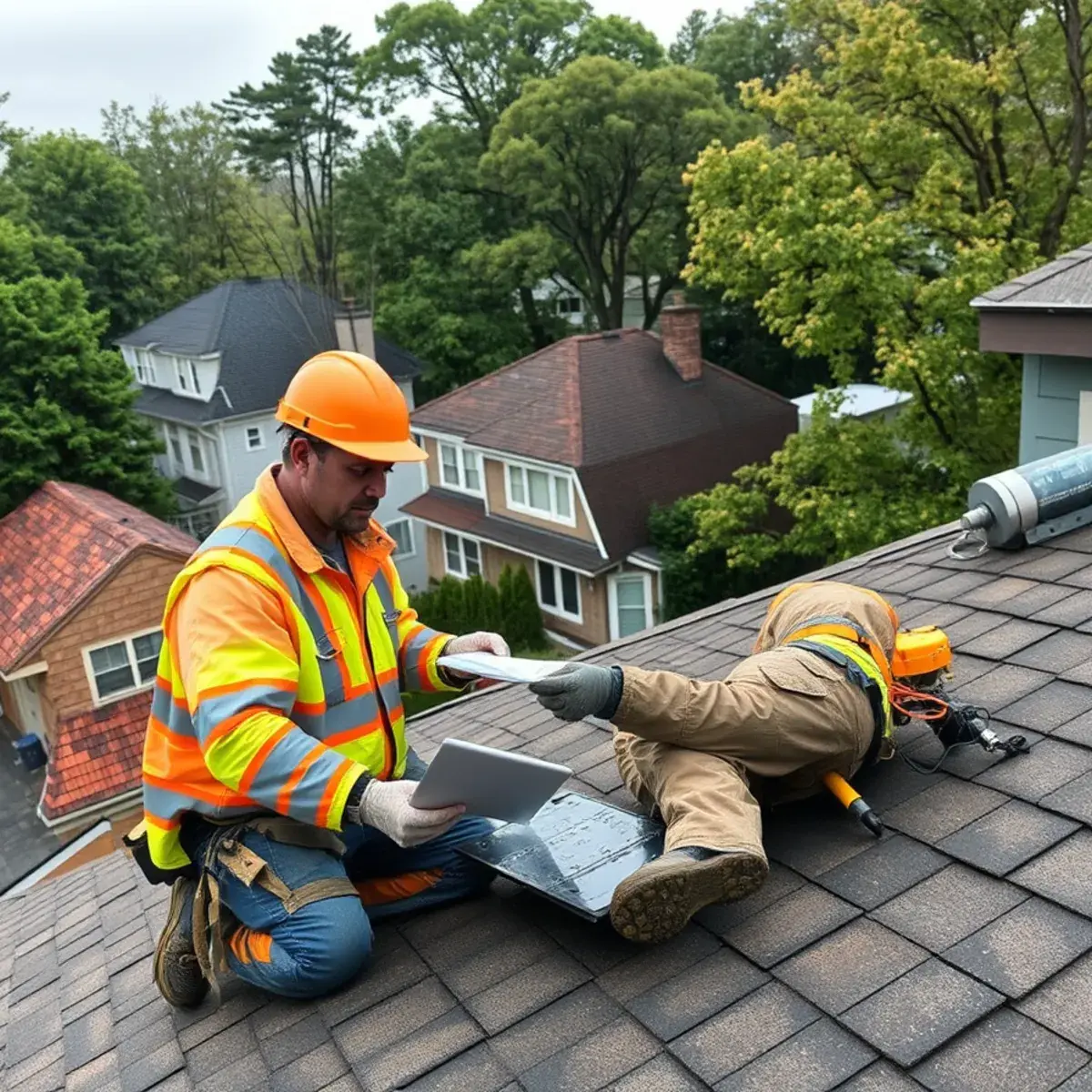 Storm damage roof repair near Bardonia, NY
