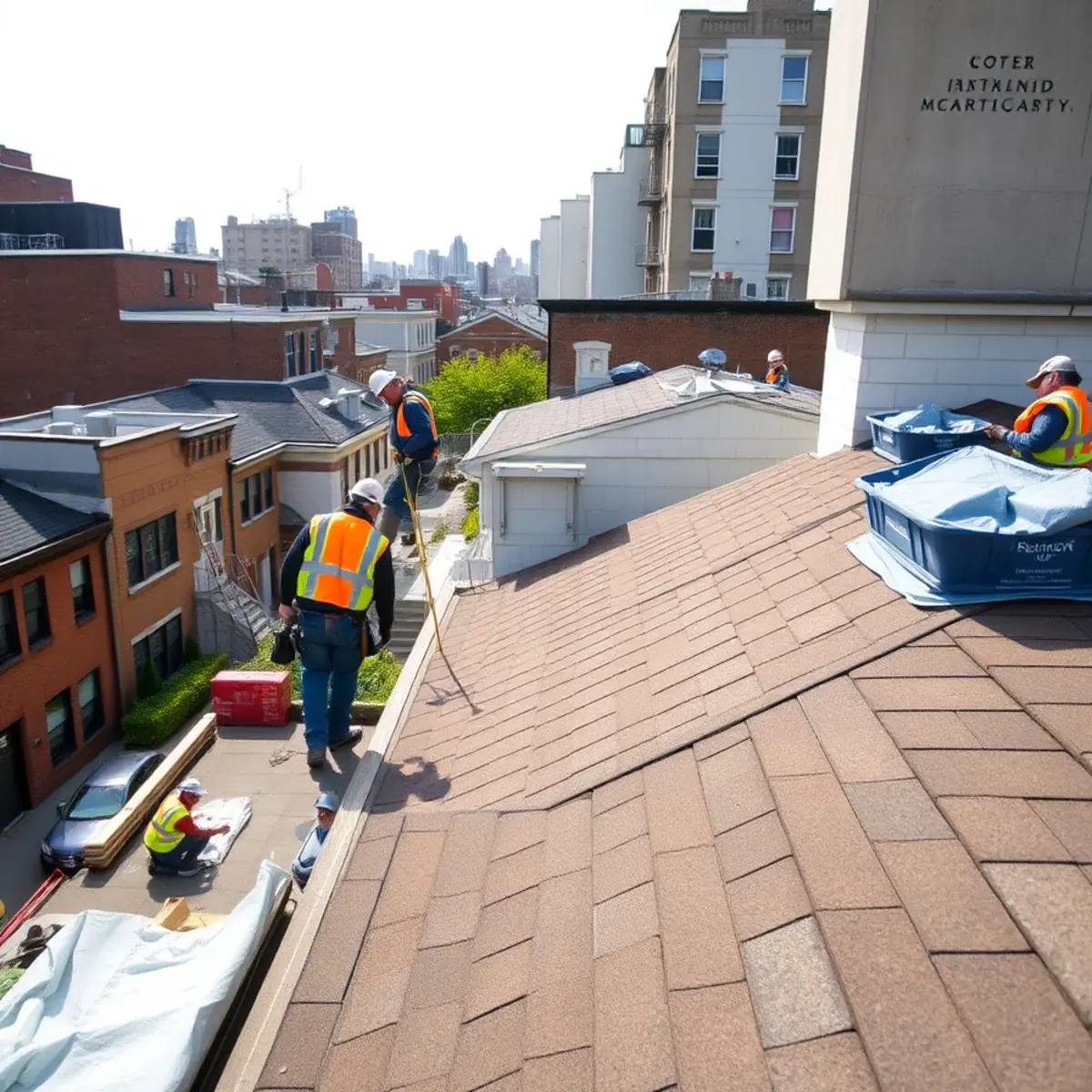 Roof replacement project near Battery Park City, NY