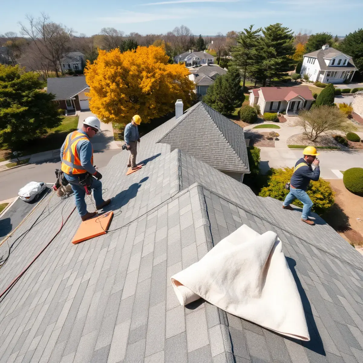 Roof replacement project near Bay Shore, NY