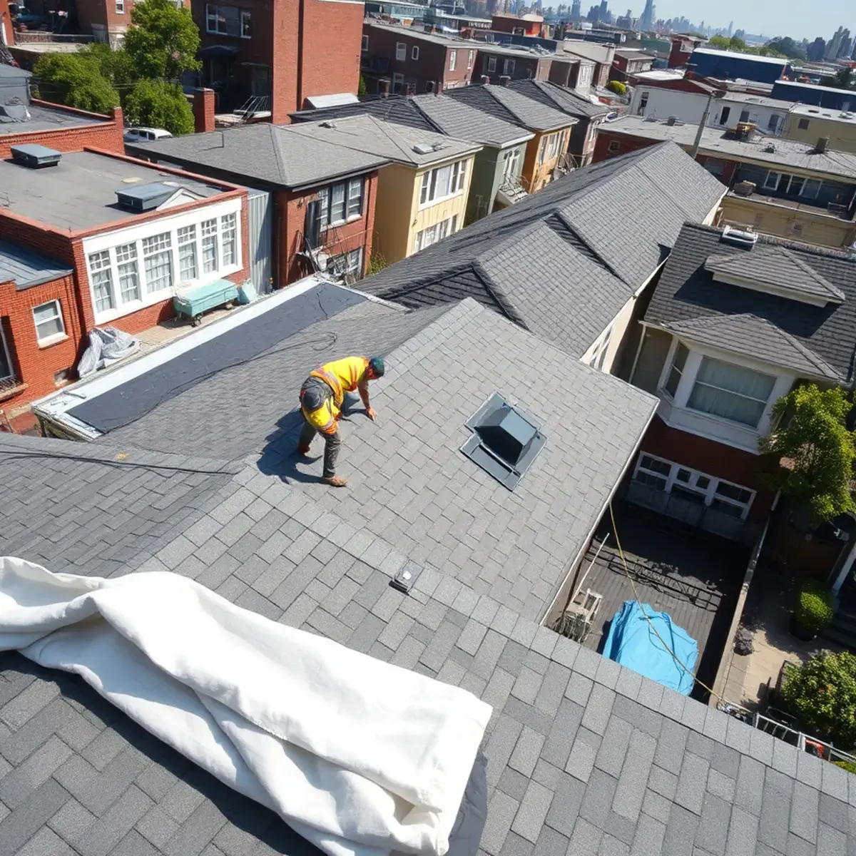 Roof replacement project near Bayside, NY