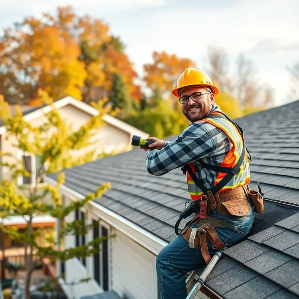Roofing contractor working on a home in Binghamton, NY