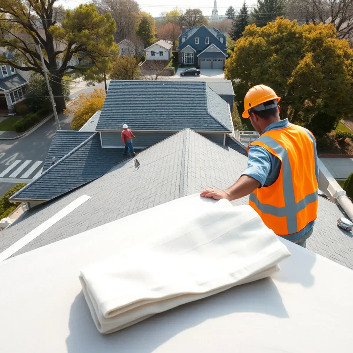 Roof replacement project near Brentwood, NY