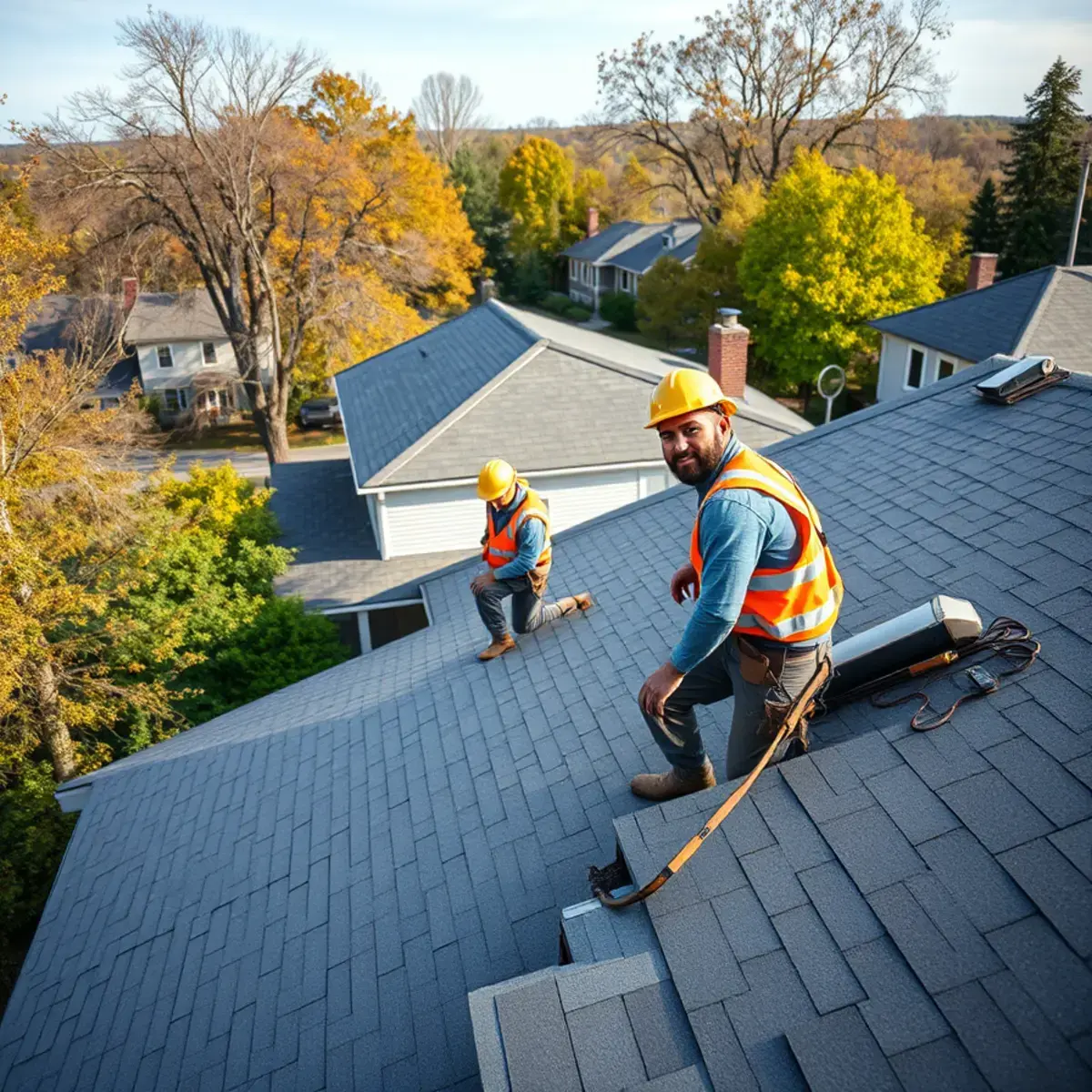 Roofing contractor working on a home in Bronx County, NY