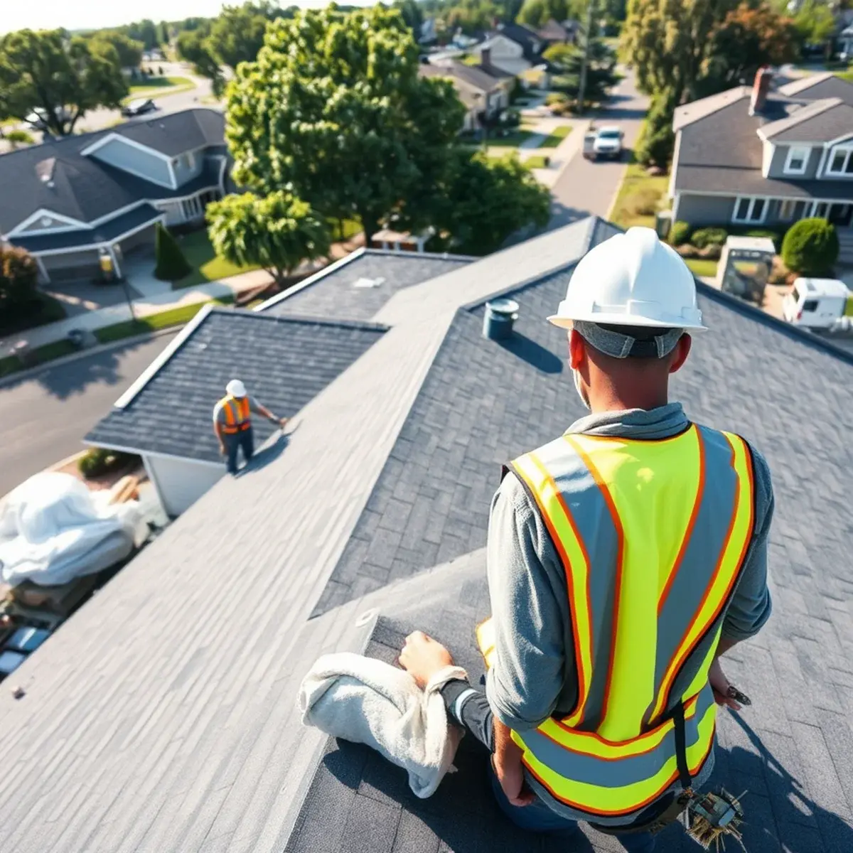 Roof replacement project near Central Islip, NY