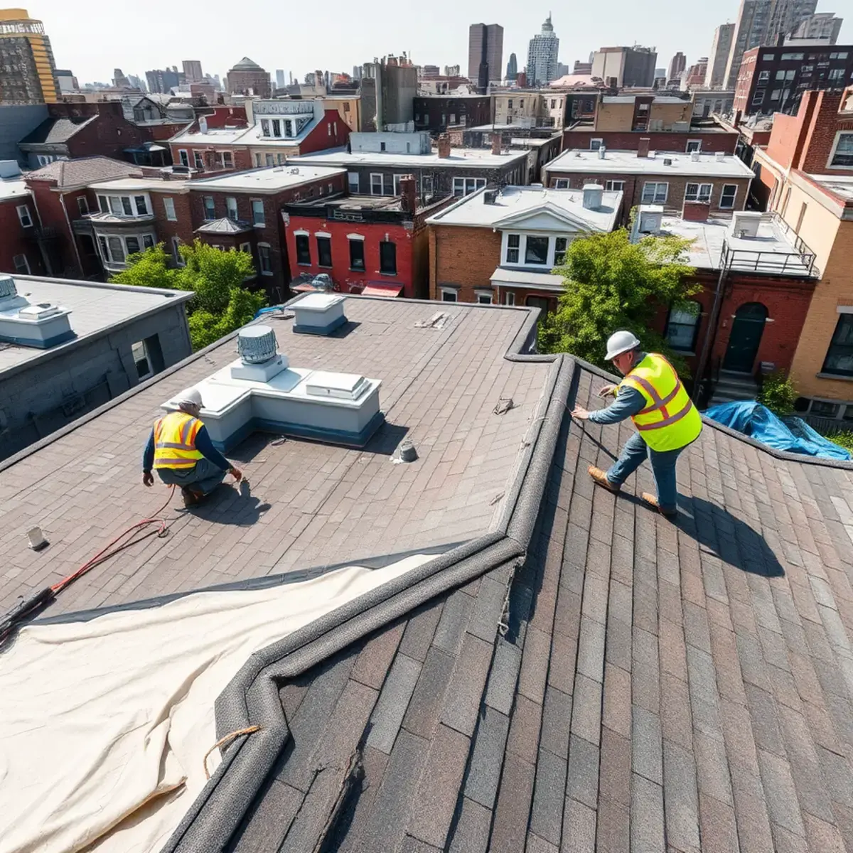 Roof replacement project near Chinatown, NY
