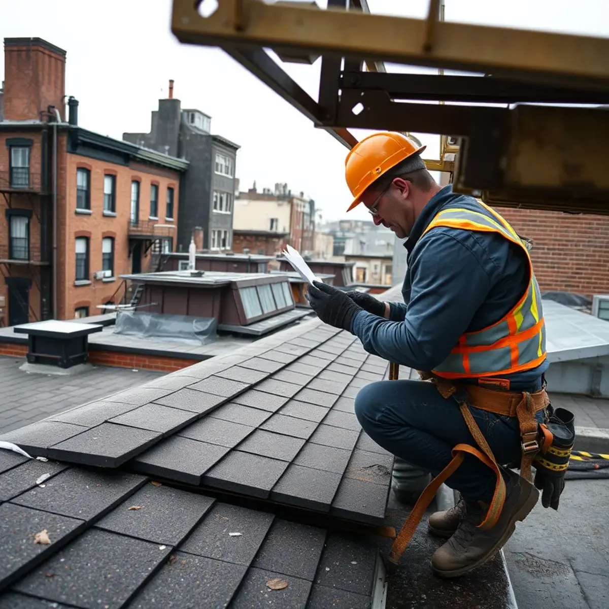 Storm damage roof repair near Chinatown, NY
