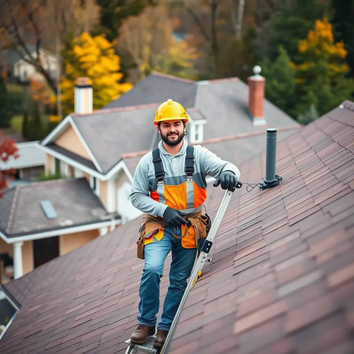 Roofing contractor working on a home in Columbia County, NY