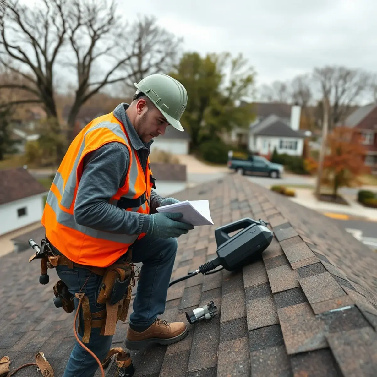 Storm damage roof repair near Commack, NY