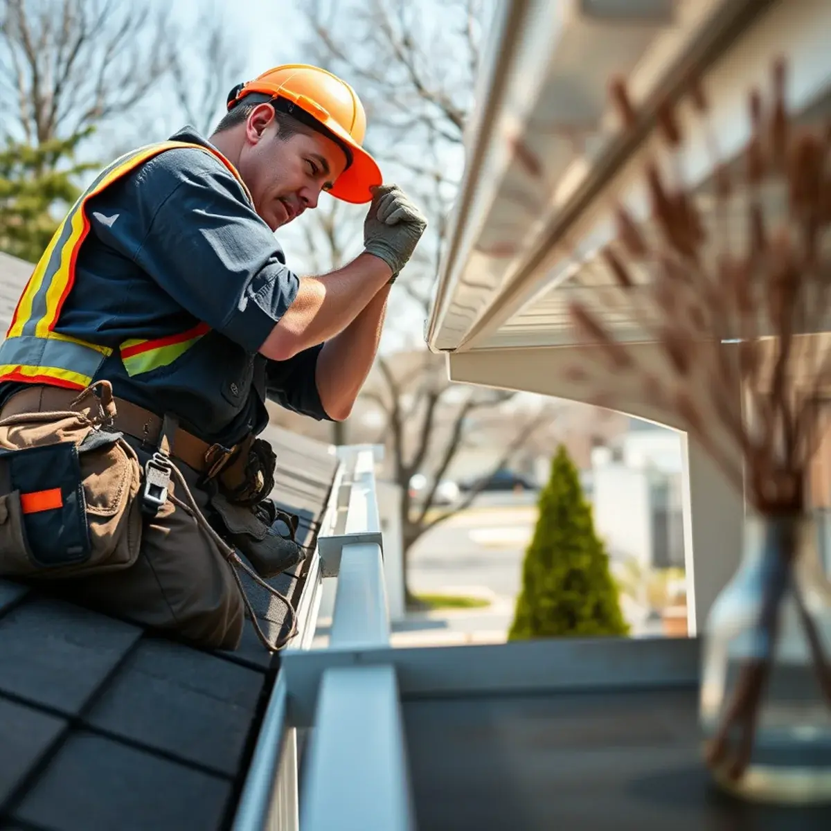 Gutter protection and roof drainage work near Deer Park, NY