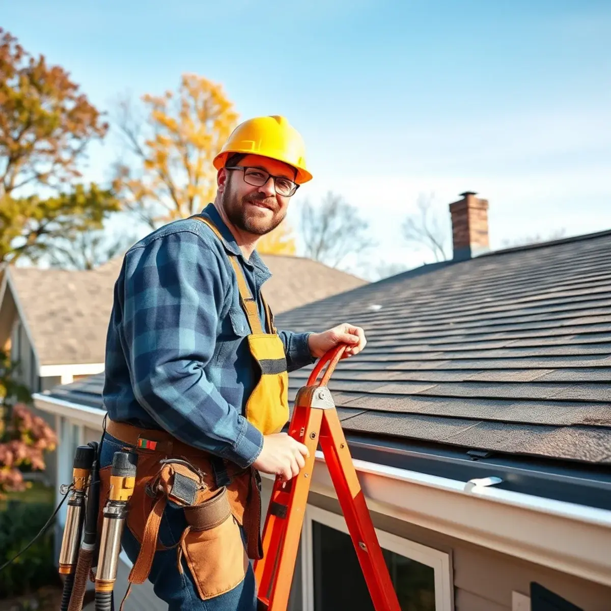 Roofing contractor working on a home in Delaware County, NY
