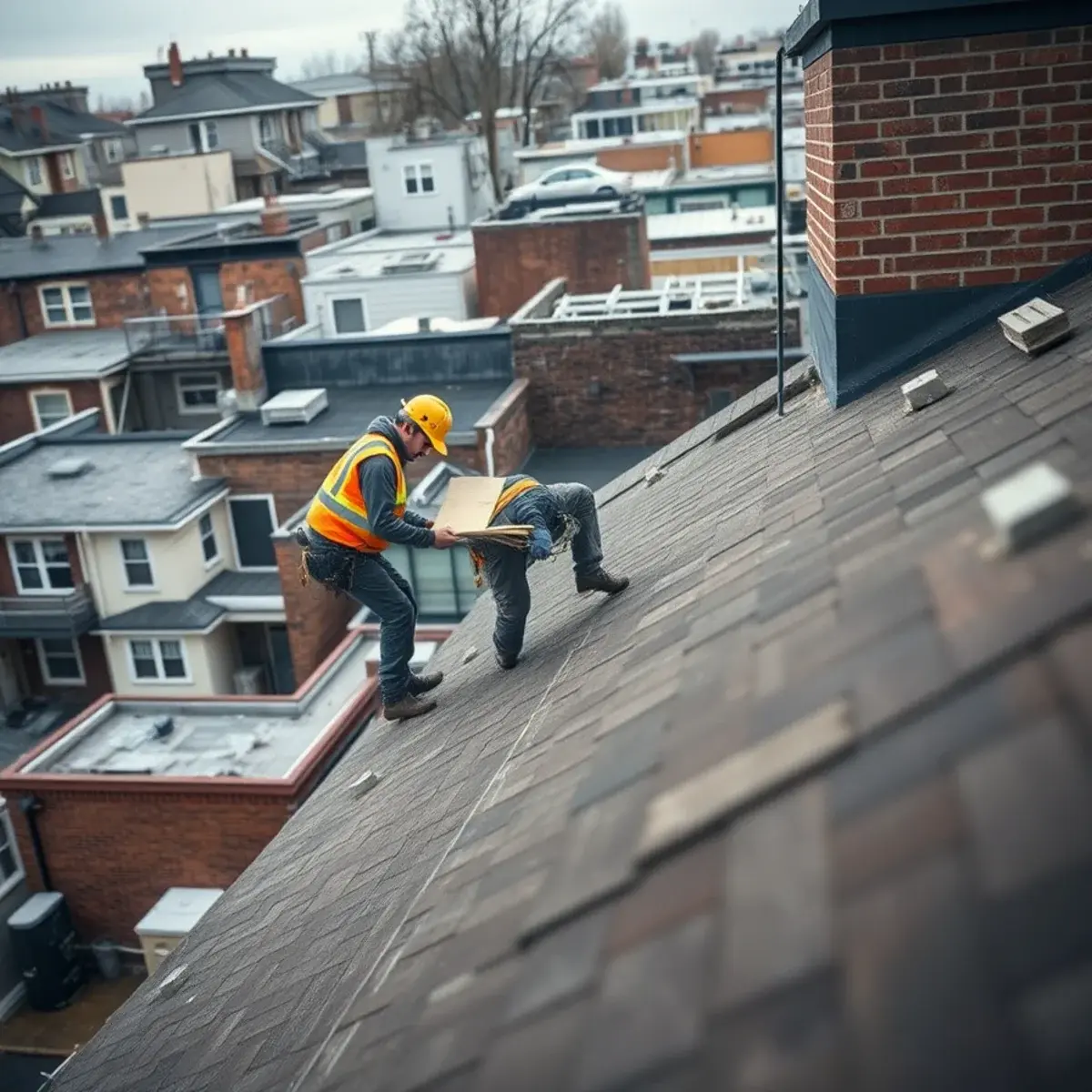 Storm damage roof repair near Dongan Hills, NY