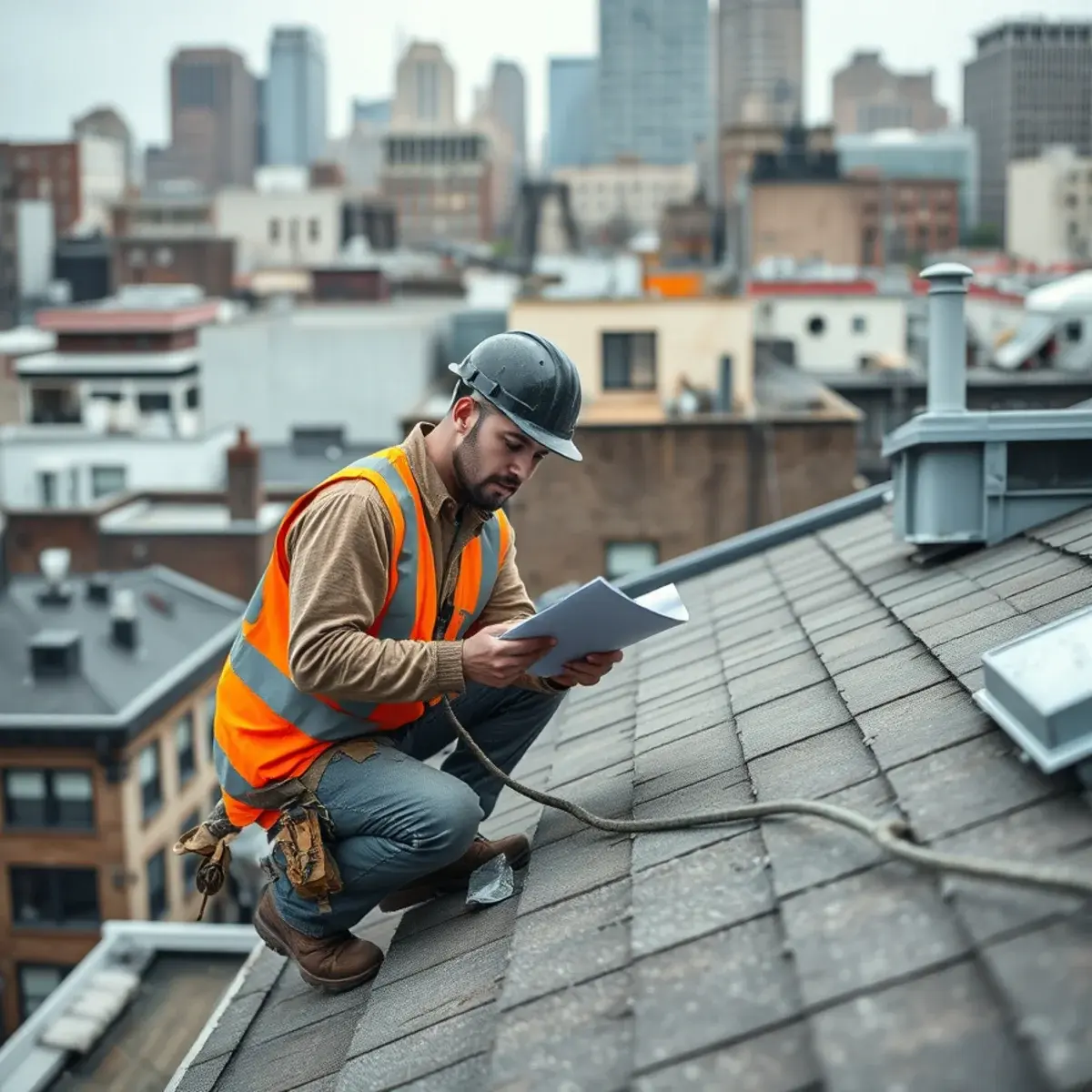 Storm damage roof repair near DUMBO, NY