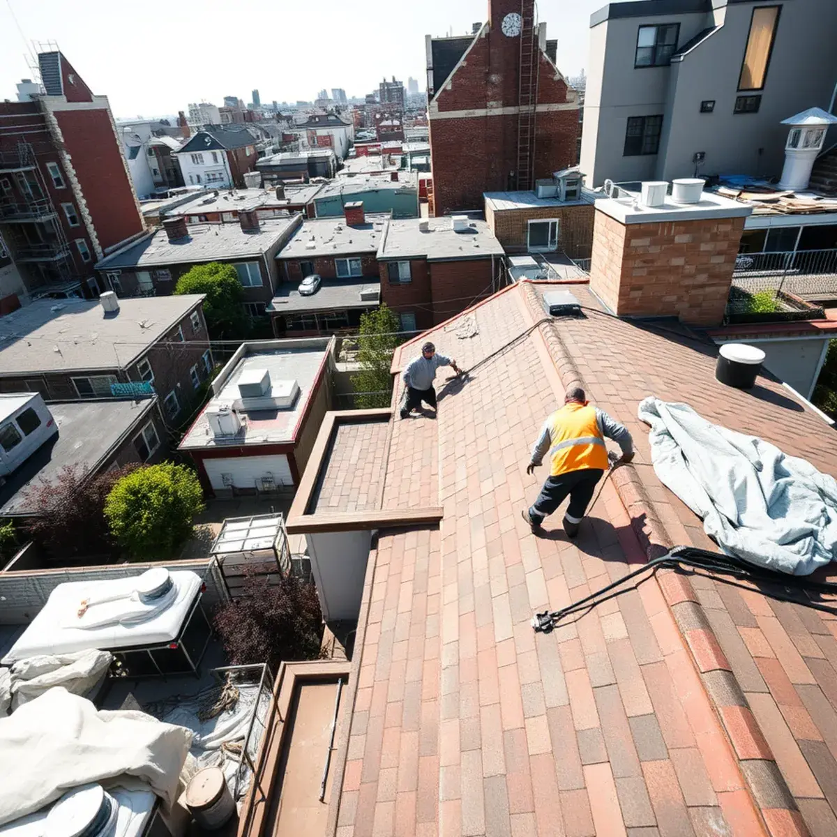 Roof replacement project near East New York, NY