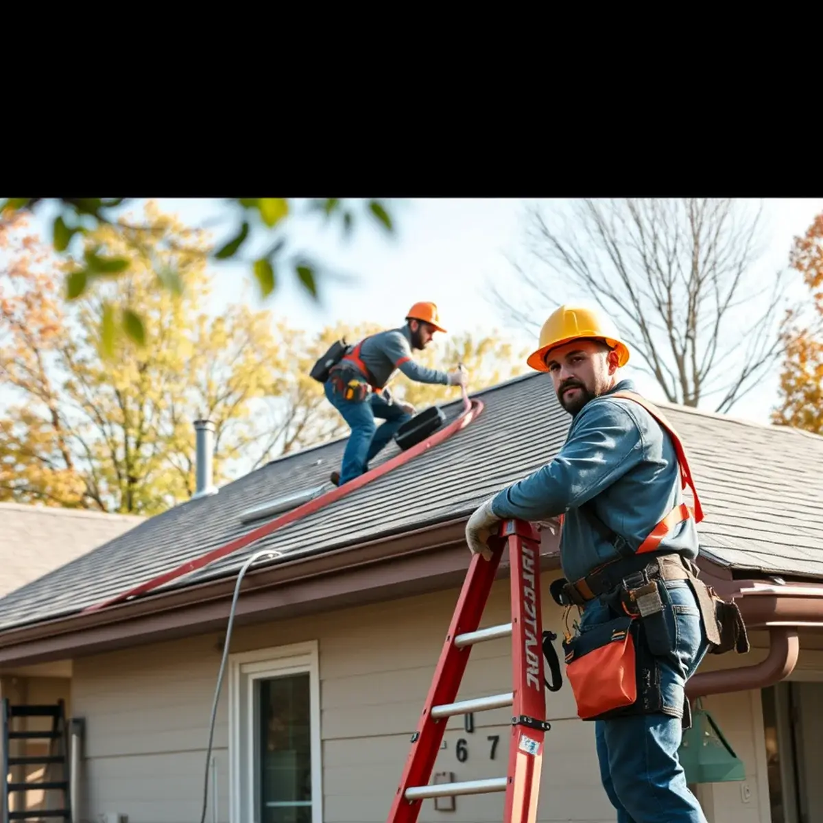 Roofing contractor working on a home in Genesee County, NY