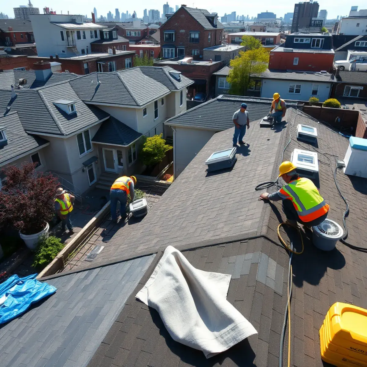 Roof replacement project near Glendale, NY