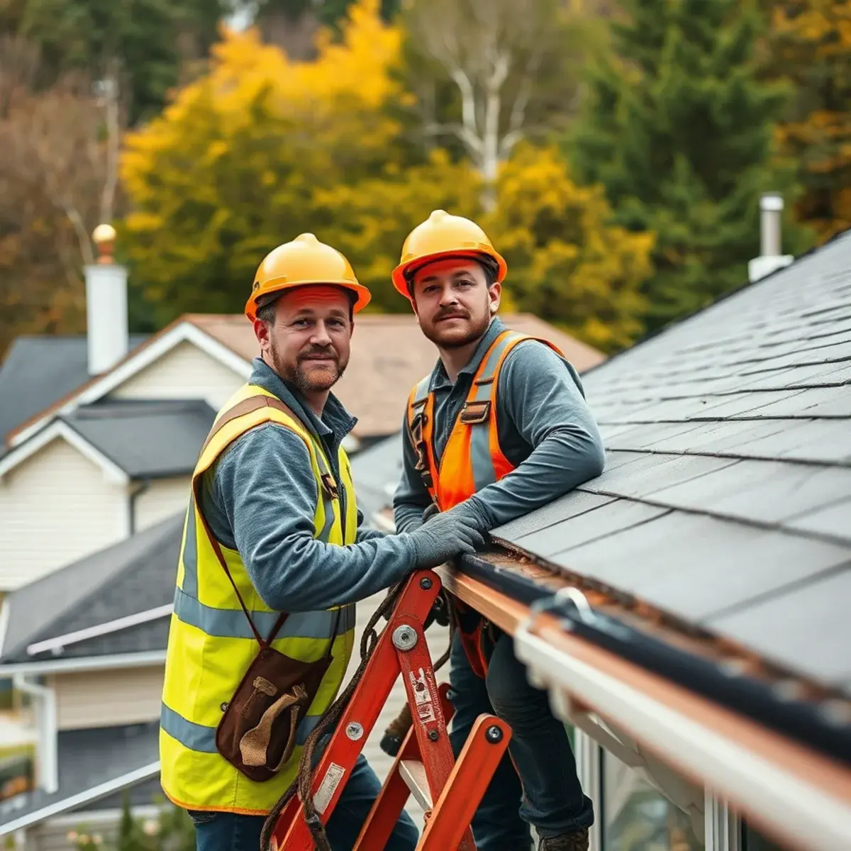 Roofing contractor working on a home in Glens Falls, NY