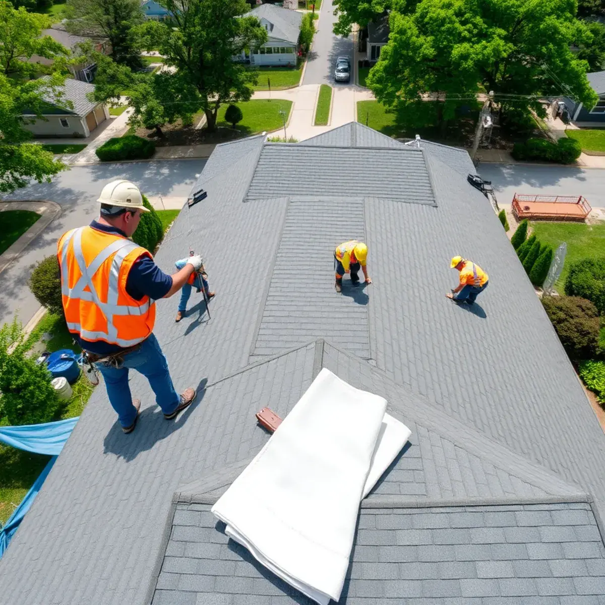 Roof replacement project near Greenlawn, NY