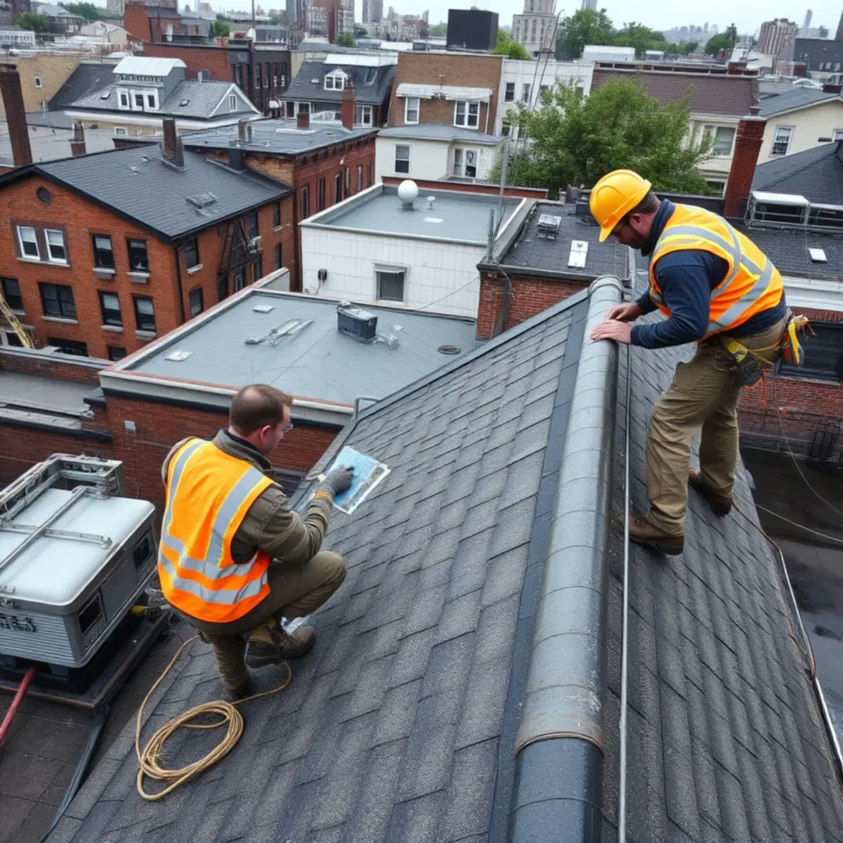 Storm damage roof repair near Greenpoint, NY