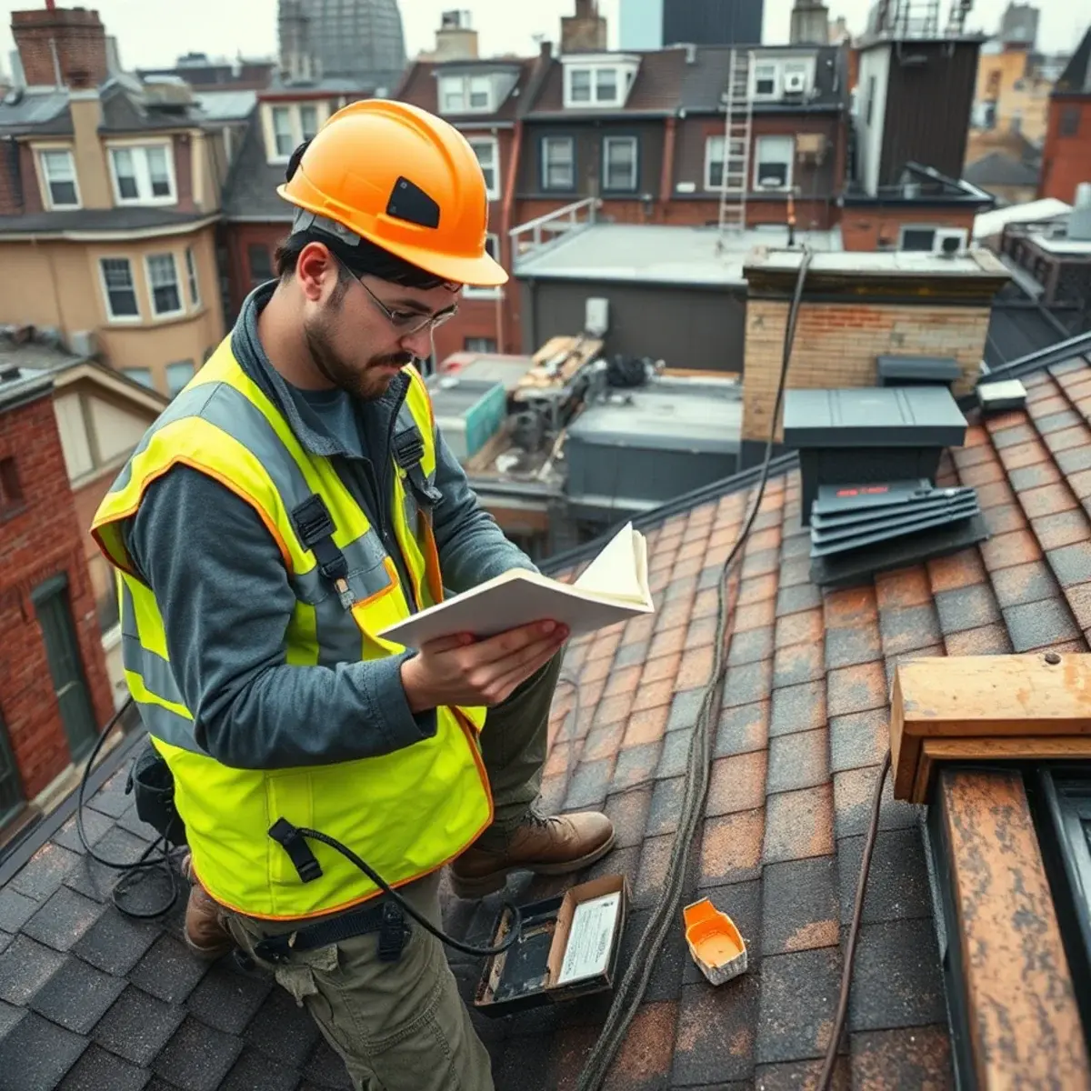 Storm damage roof repair near Greenwich Village, NY