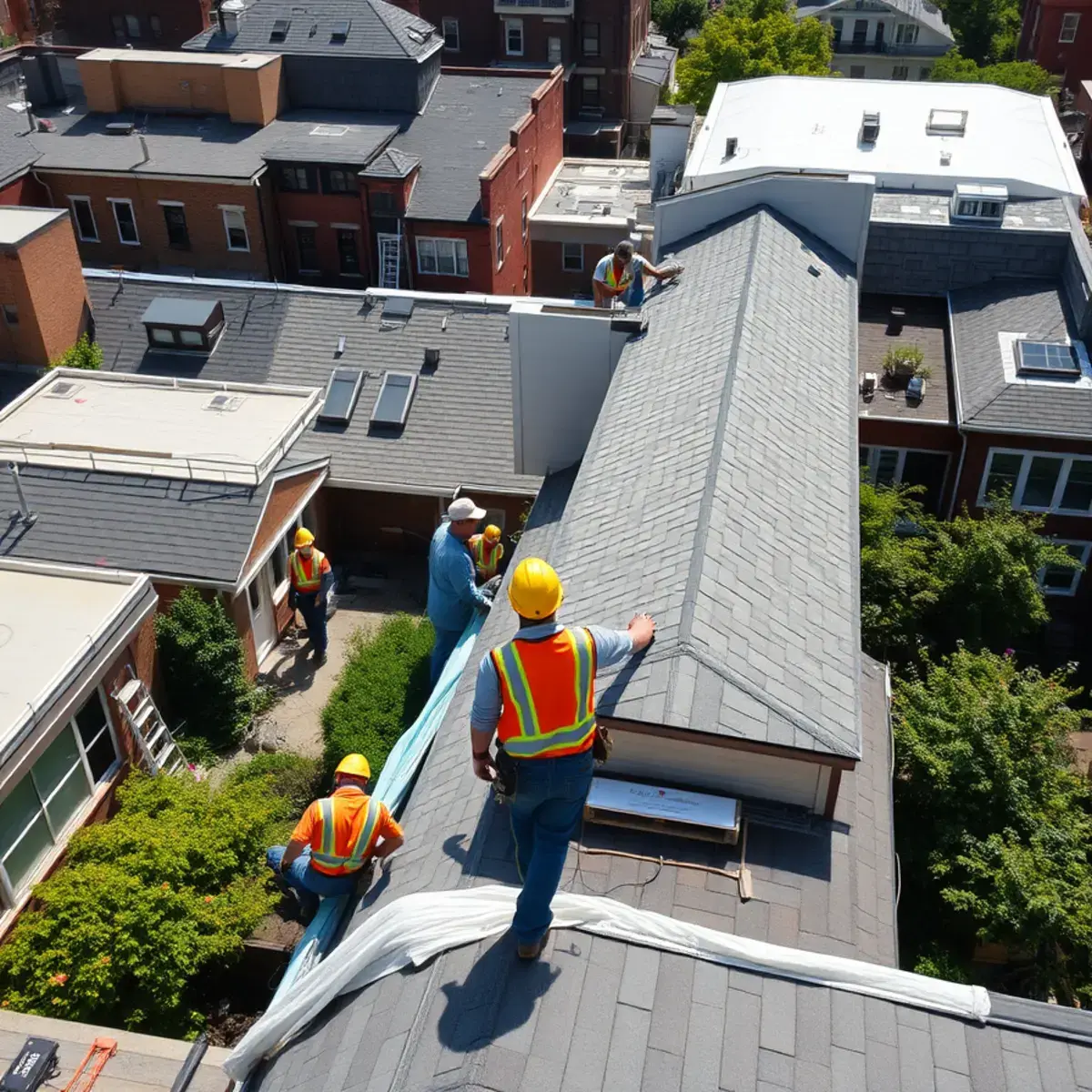Roof replacement project near Harlem, NY