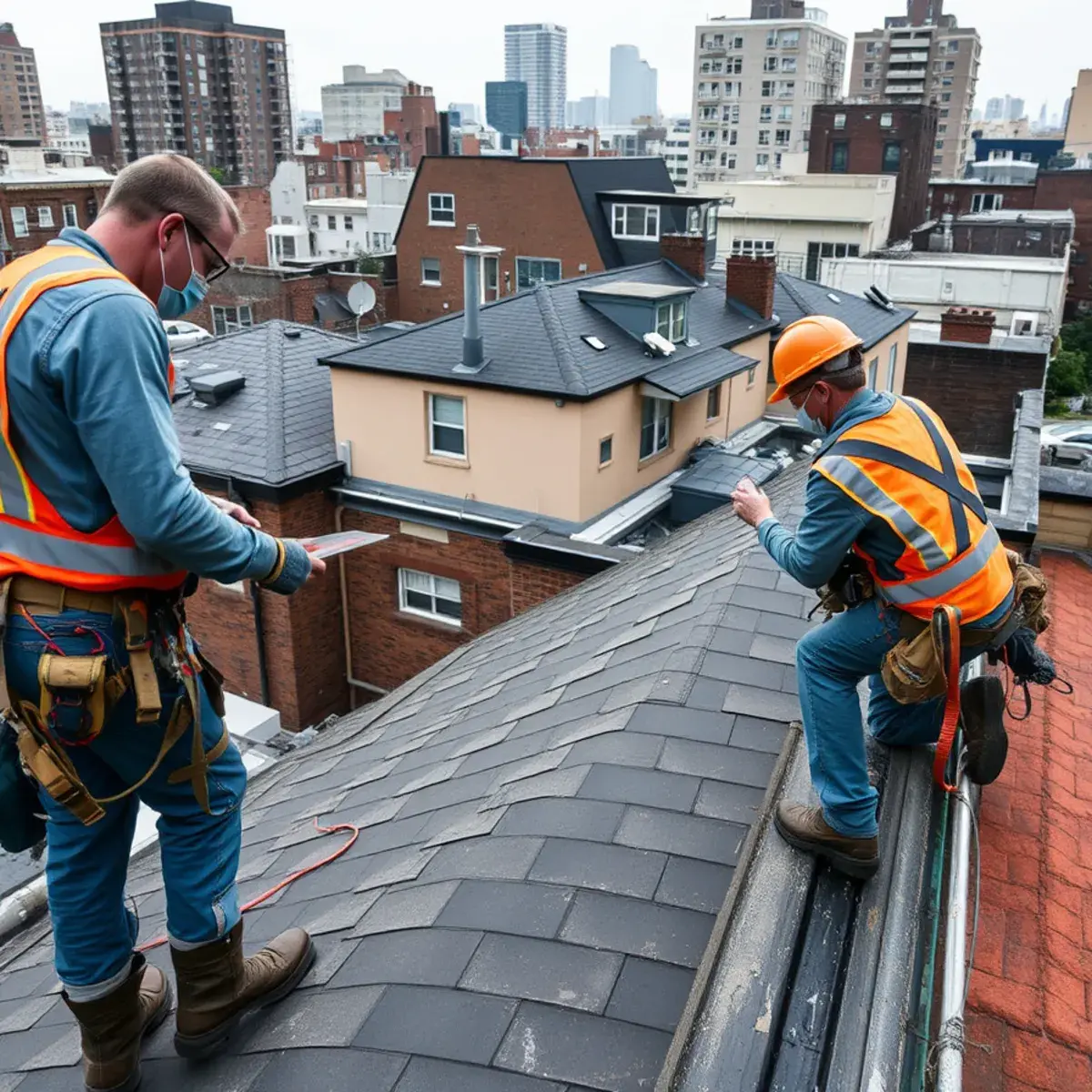 Storm damage roof repair near Hell's Kitchen, NY
