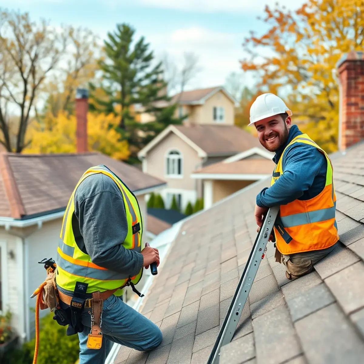 Roofing contractor working on a home in Herkimer County, NY