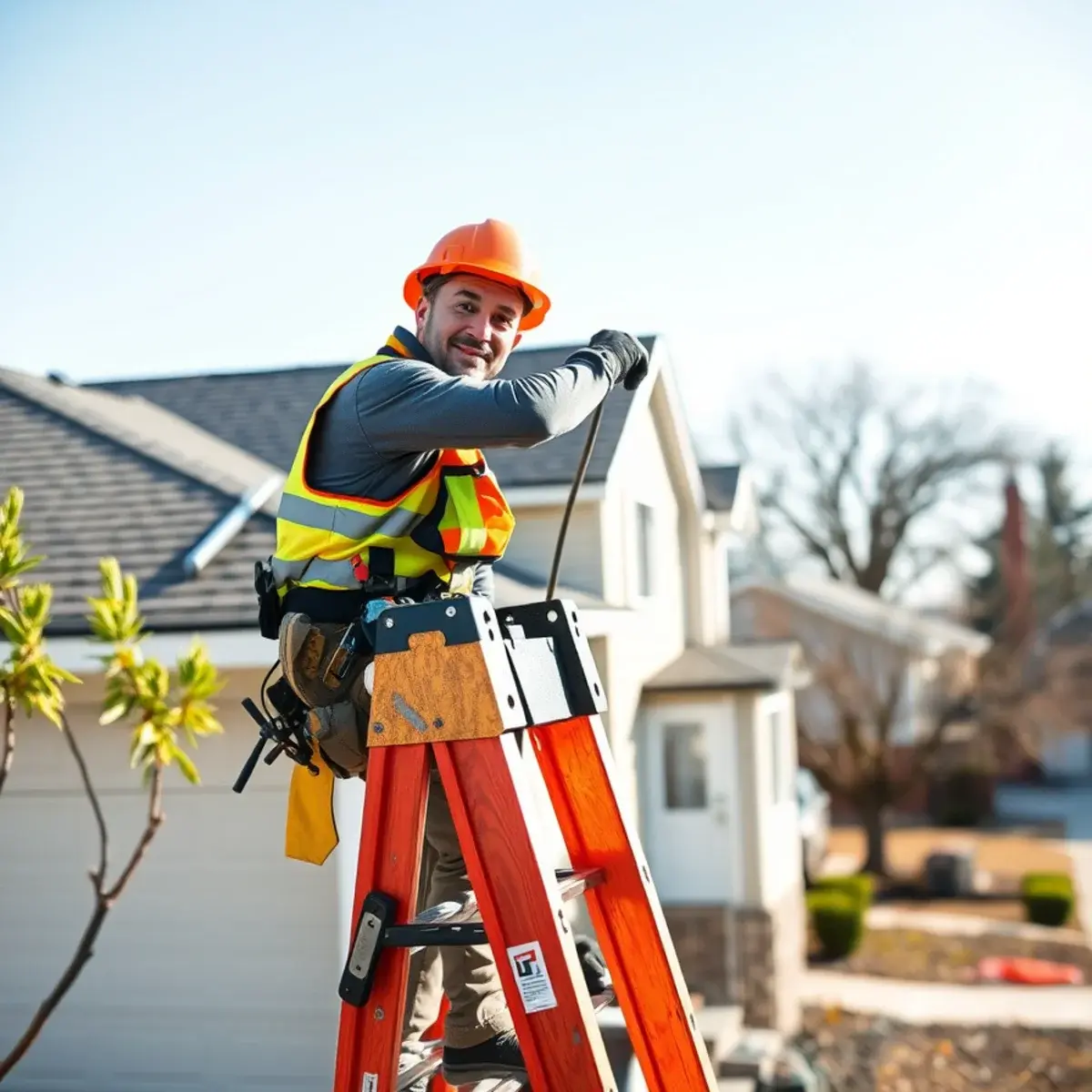 Roofing contractor working on a home in Hewlett, NY