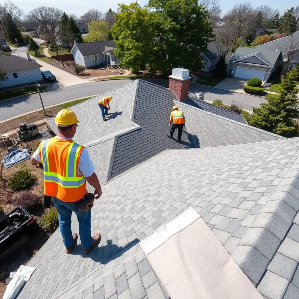Roof replacement project near Holbrook, NY