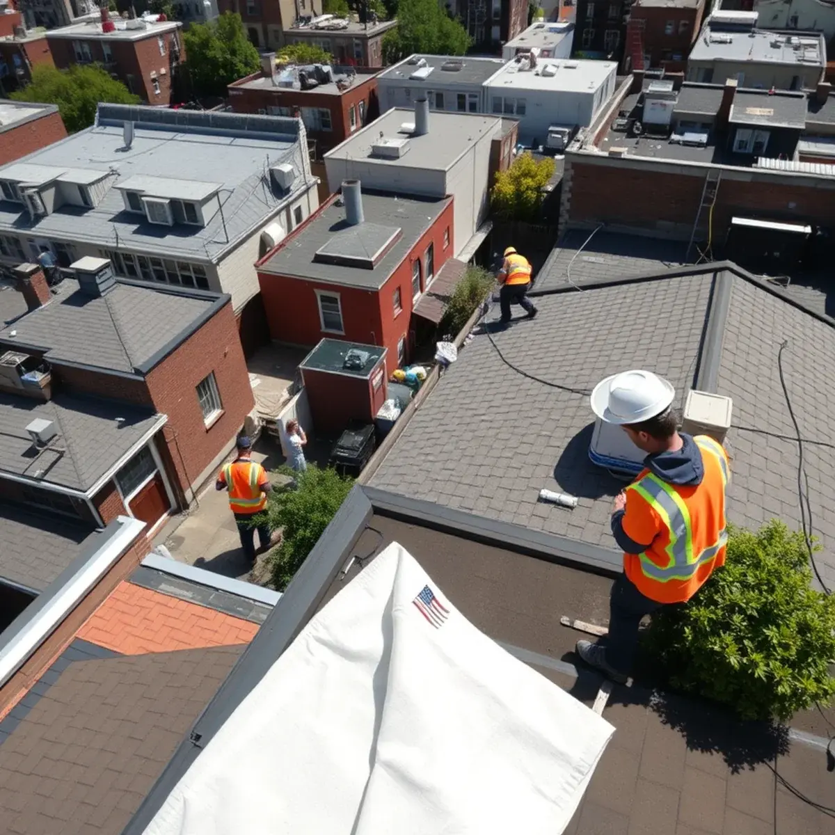 Roof replacement project near Inwood, NY