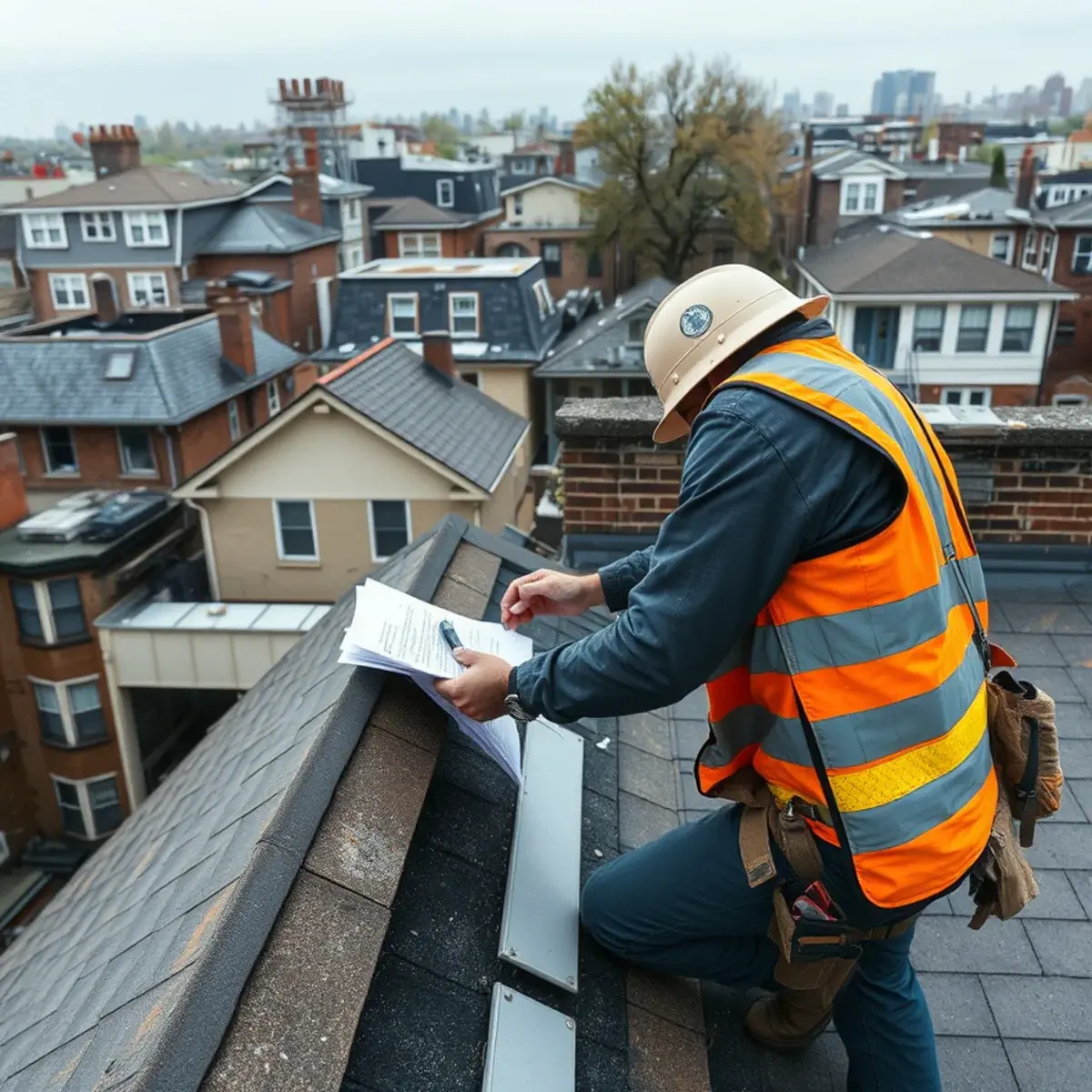 Storm damage roof repair near Inwood, NY