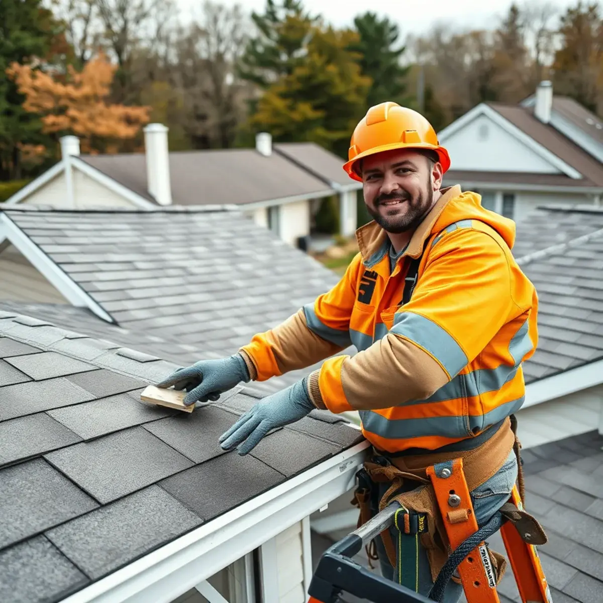 Roofing contractor working on a home in Jefferson County, NY