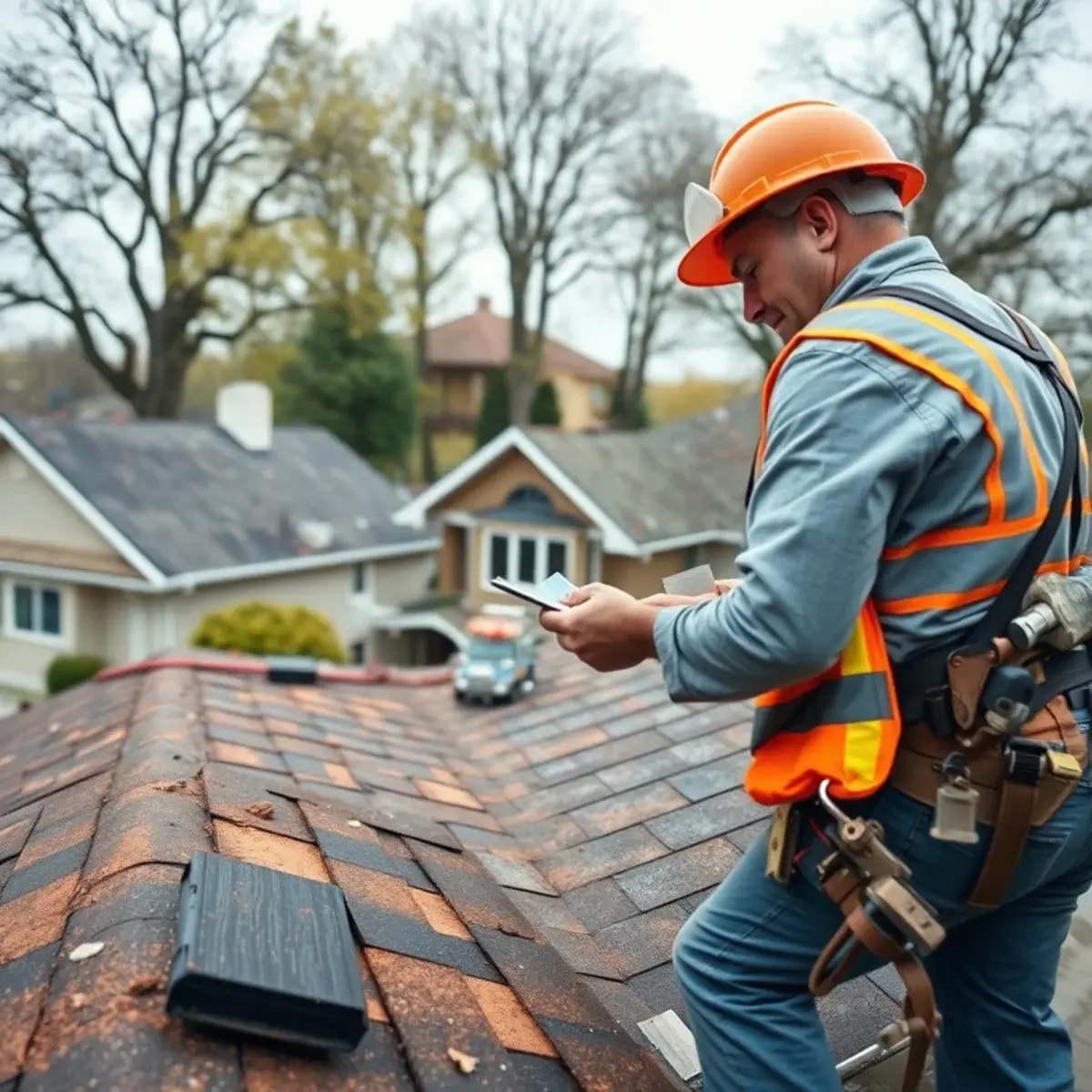 Storm damage roof repair near Lackawanna, NY