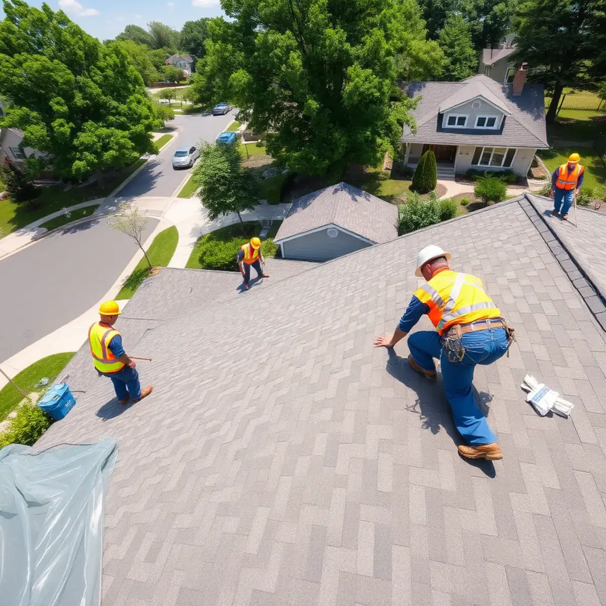 Roof replacement project near Lawrence, NY