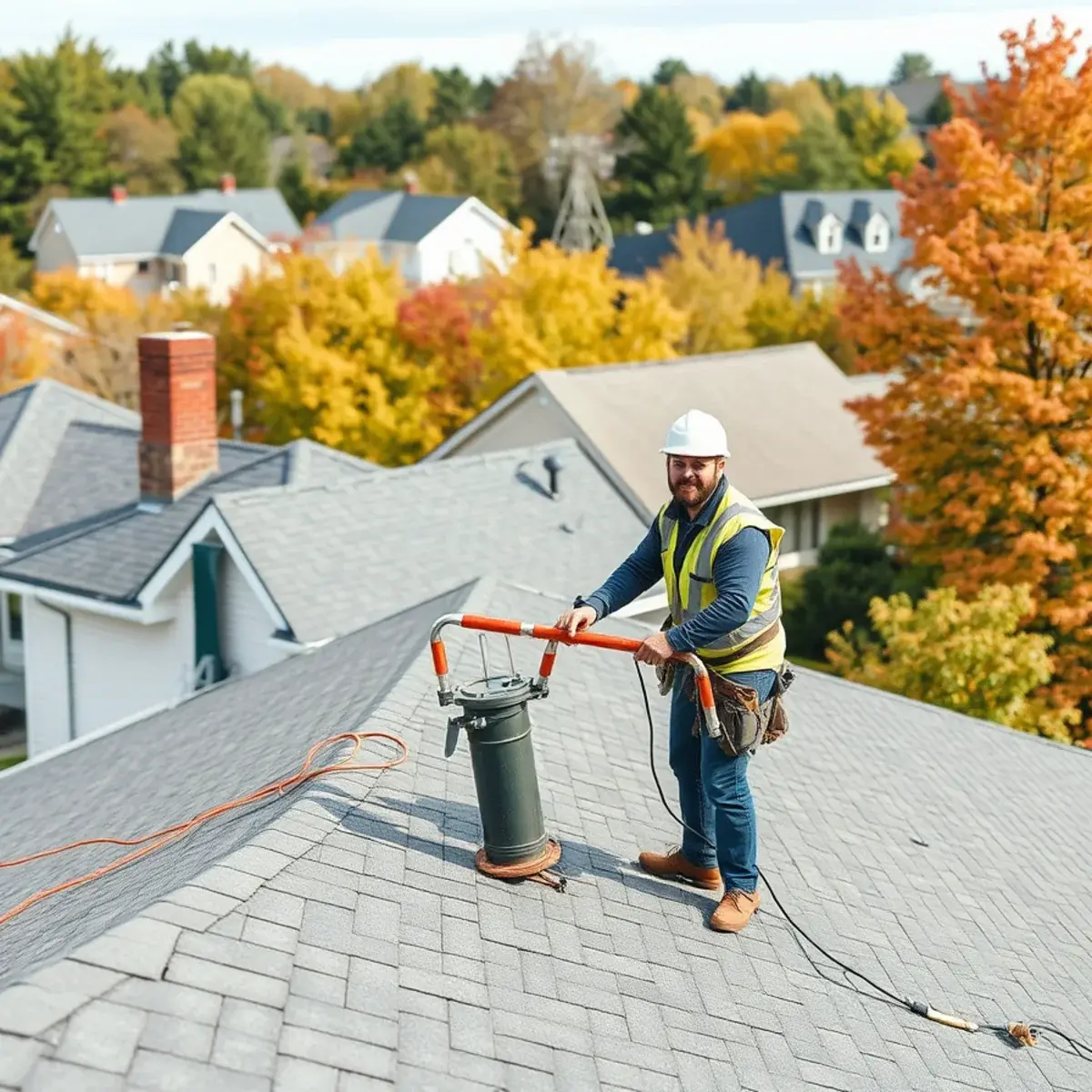 Roofing contractor working on a home in Lewis County, NY
