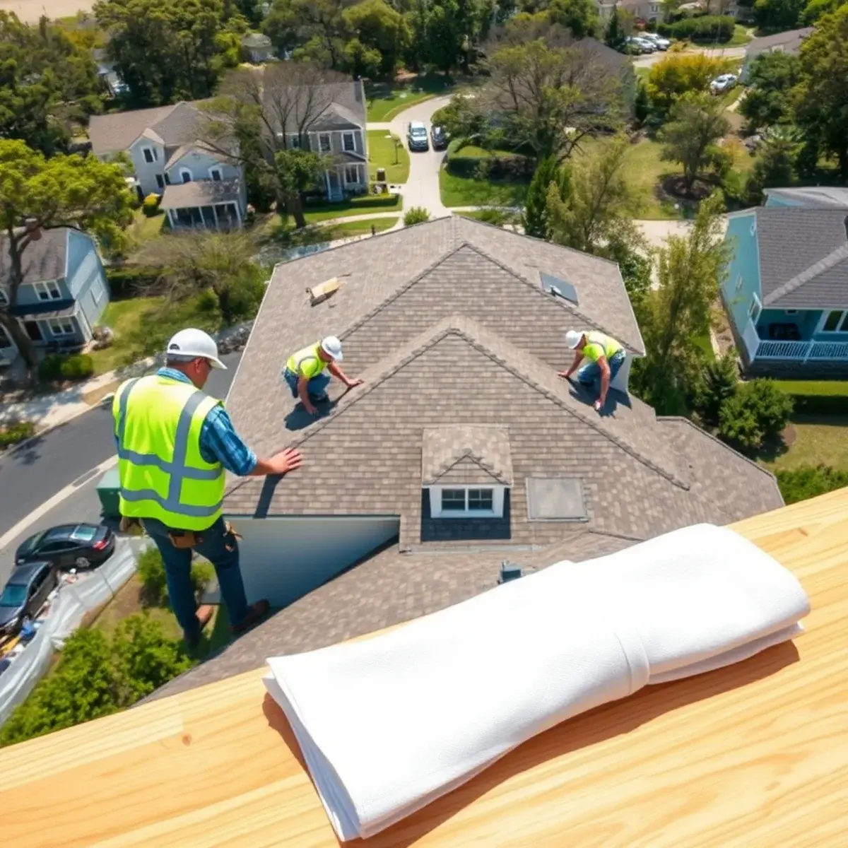 Roof replacement project near Long Beach, NY